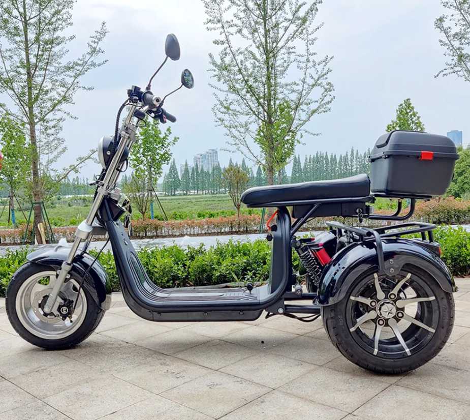 High-Powered 3 Wheel Electric Scooter: 2000W Motor, 35-45KM/H Max Speed, 250KG Max Load, 18 Inch Off-Road Fat Tire Electric Scooter for Adults