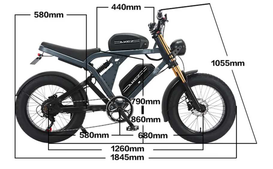 Experience the Future of Riding with the 2023 AKEZ Electric Bicycle: 48V 750W/1500W, Aluminum Frame, Retro Motorcycle Style, Hydraulic Brakes