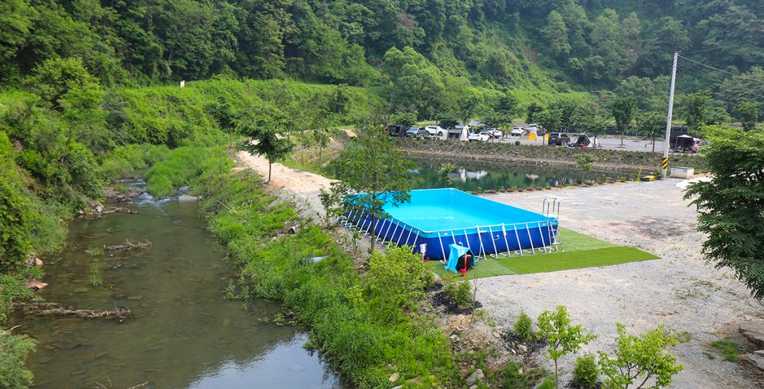 충북 보은 야영장 구룡산 냇가 계곡 물놀이 낚시터 둥지 캠핑장